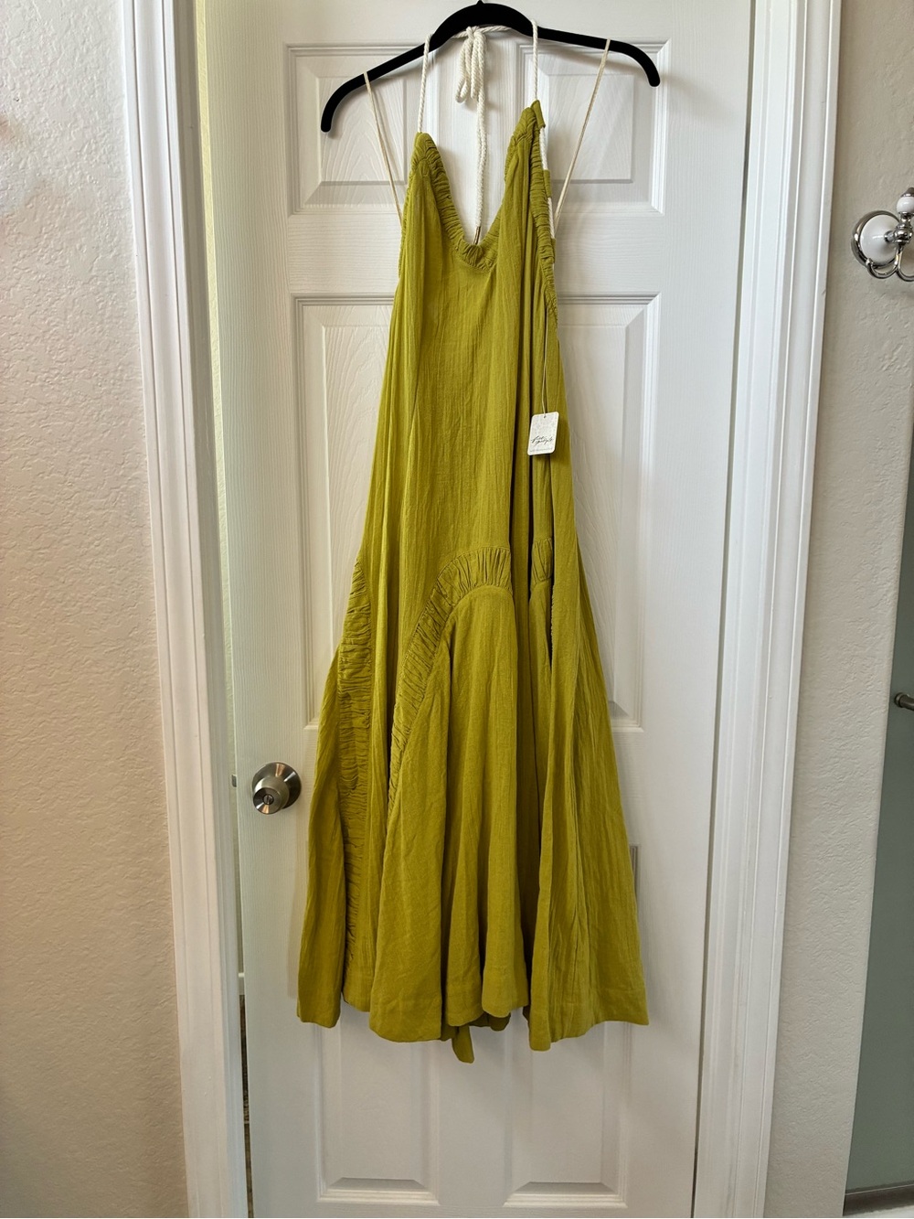 Free People Mustard Halter Maxi Dress